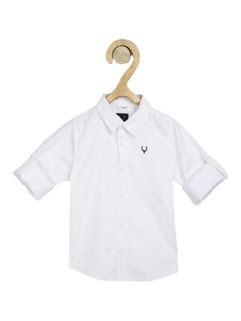 

Allen Solly Junior Boys White & Yellow Regular Fit Printed Cotton Casual Shirt