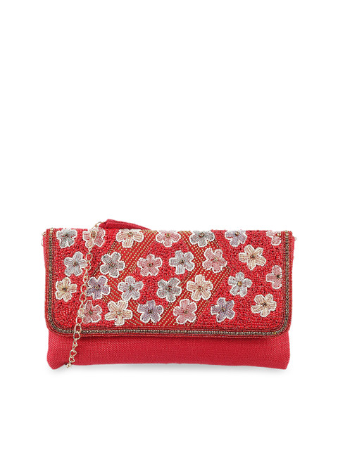 

Mochi Women Red Printed Envelope Wallet