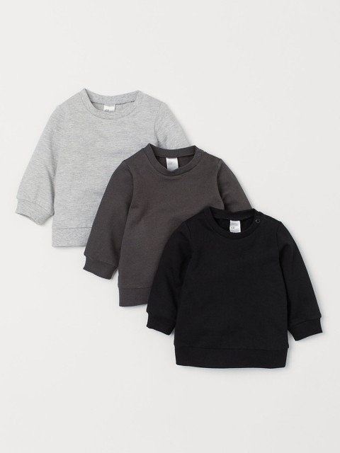 

H&M Infants 3 Pack Multicoloured Cotton Sweatshirts, Multi