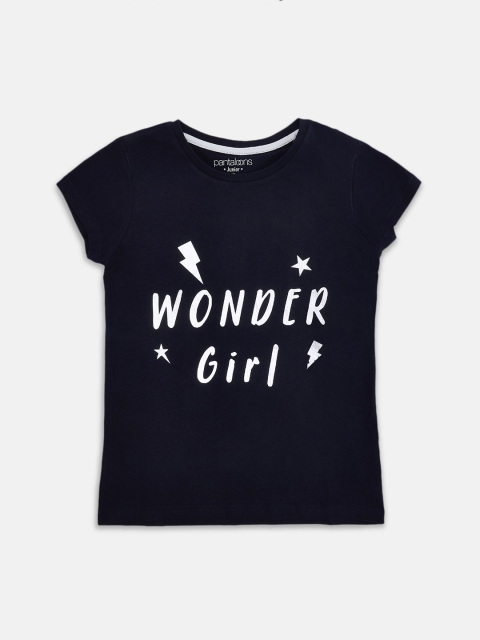 

Pantaloons Junior Girls Navy Blue Printed Round Neck T-shirt
