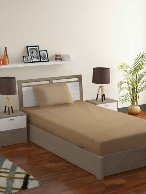 

Bromwick Gold-Toned Solid 180 TC Polycotton 1 Single Bedsheet with 1 Pillow Covers