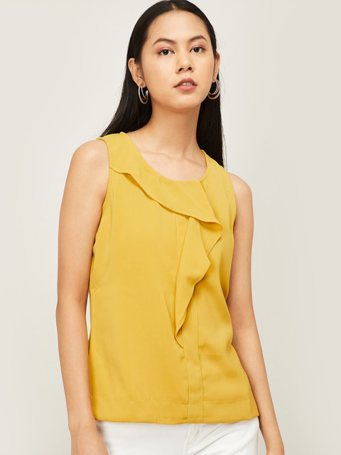 

CODE by Lifestyle Women Yellow Solid Top