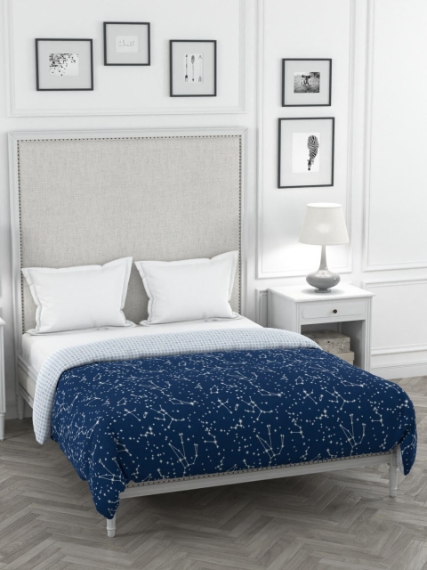 

Portico New York Blue & White Abstract AC Room 120 GSM Double Bed Comforter