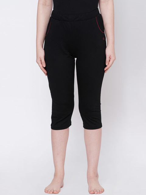 

Sweet Dreams Women Black Solid Tight Fit Capris