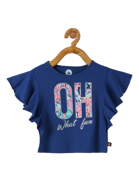 

VITAMINS Girls Blue Printed Top