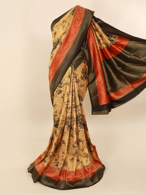 

Pothys Beige Pure Silk Printed Banarasi Saree