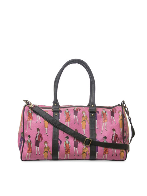 

BandBox Women Pink & Red Printed Duffle Bag