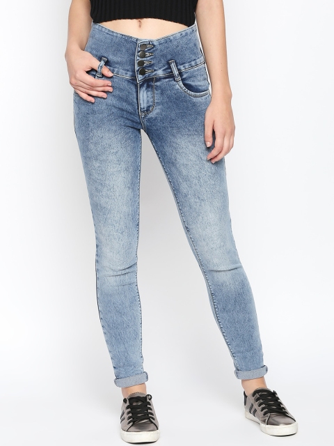 

PURPLE WATER Women Blue Slim Fit High-Rise Clean Look Jeans