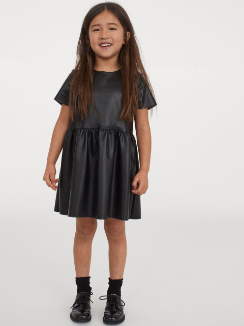 

H&M Girls Black Solid Dress