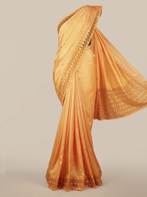

Pothys Yellow Solid Art Silk Saree