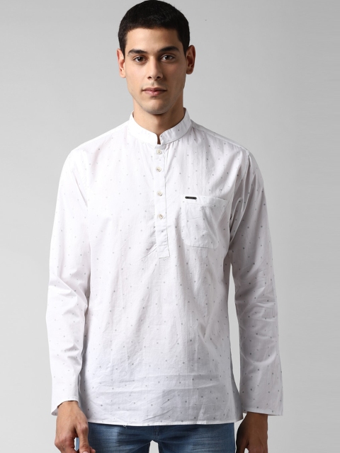 

Peter England White & Black Regular Fit Printed Casual Shirt