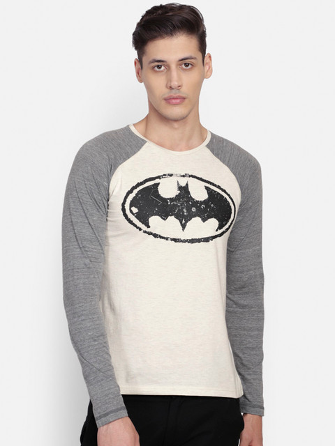 

Free Authority Men Grey Batman Print Round Neck T-shirt
