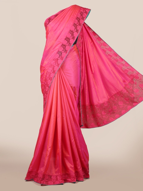 

Pothys Pink Embroidered Art Silk Saree