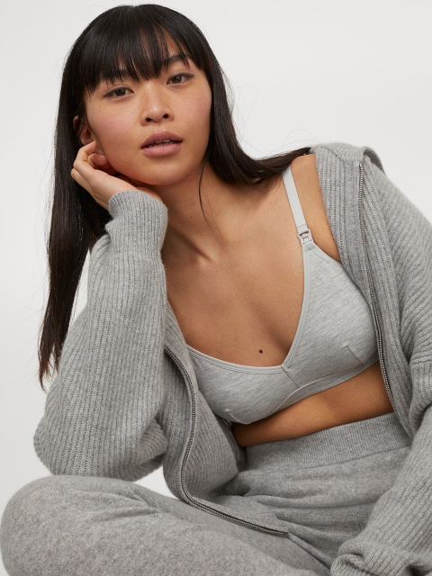 

H&M MAMA Grey & Blue 2-Pack Nursing Bras 0694194005, Grey melange