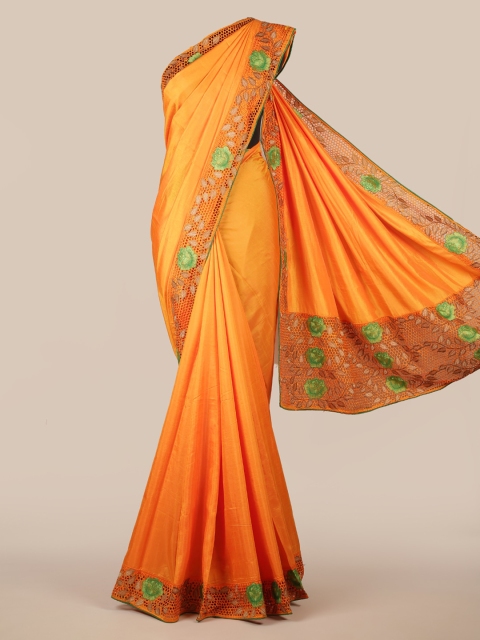 

Pothys Yellow Solid Art Silk Saree
