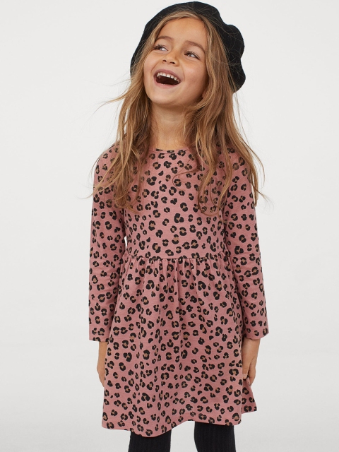 

H&M Girls Pink & Black Cotton Jersey Dress