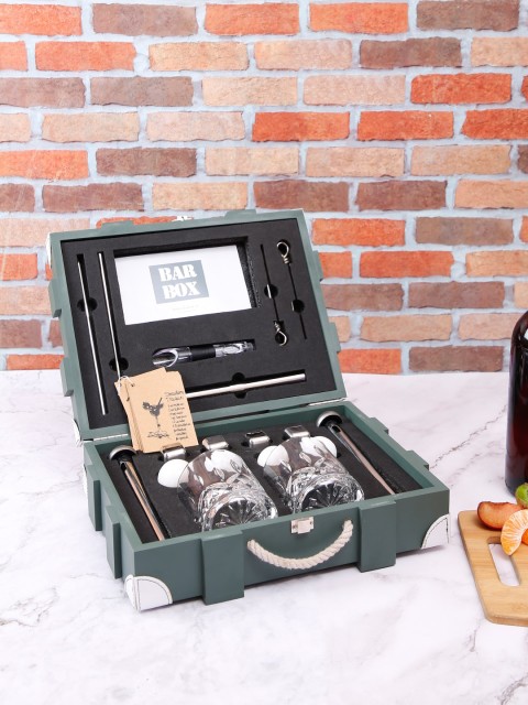 

BAR BOX Green Cocktail Portable Bar Box Set