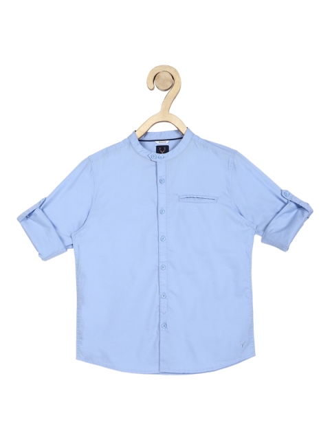 

Allen Solly Junior Boys Blue Regular Fit Solid Casual Shirt