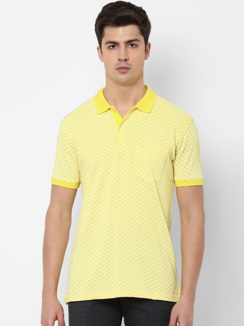 

Allen Solly Men Yellow Printed Polo Collar T-shirt
