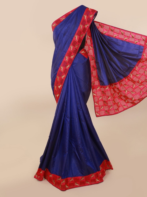 

Pothys Blue Solid Art Silk Saree