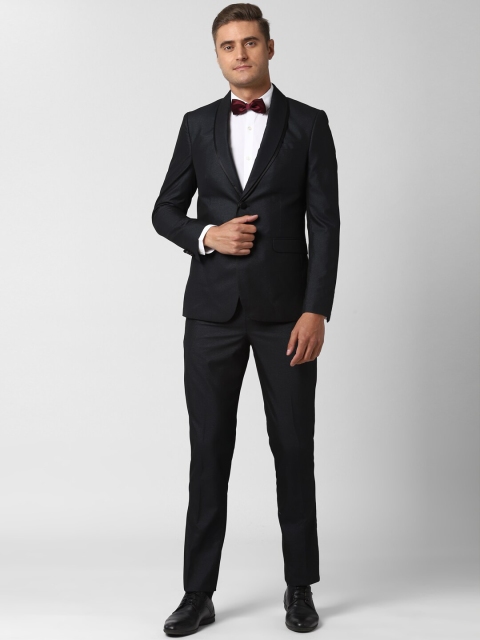 

Peter England Men Black Solid Single-Breasted Slim Fit Tuxedo Party Suit