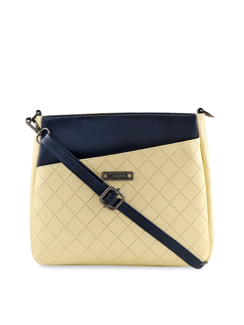 

ESBEDA Yellow & Black Colourblocked Sling Bag