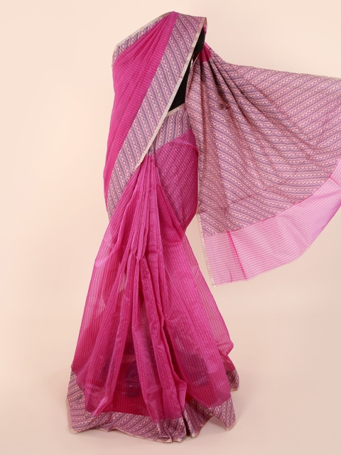 

Pothys Magenta Solid Saree