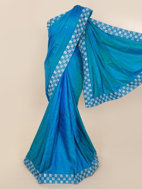

Pothys Blue Printed Art Silk Saree