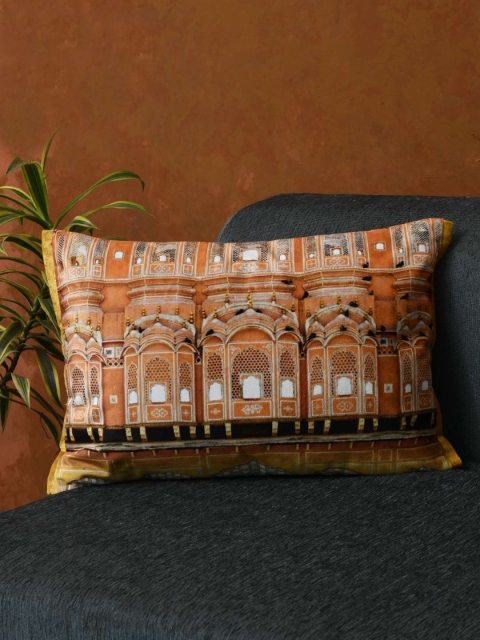 

AMOROSA Brown & White Single Quirky Rectangle Cushion Cover