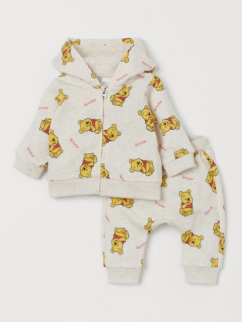 

H&M Kids Off White & Yellow 2-piece printed set