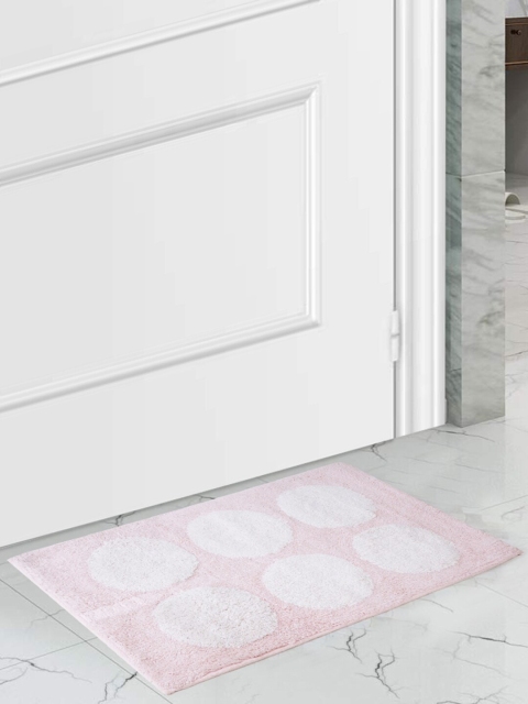 

SCENTRA HOME Pink & White Self-Design Bath Mat