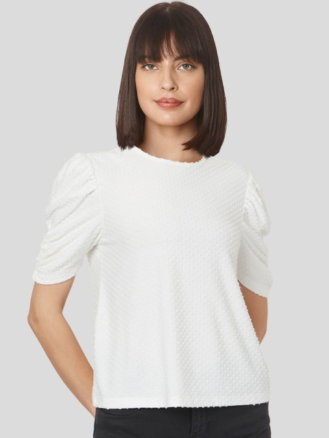 

Vero Moda Women White Self-Design Top