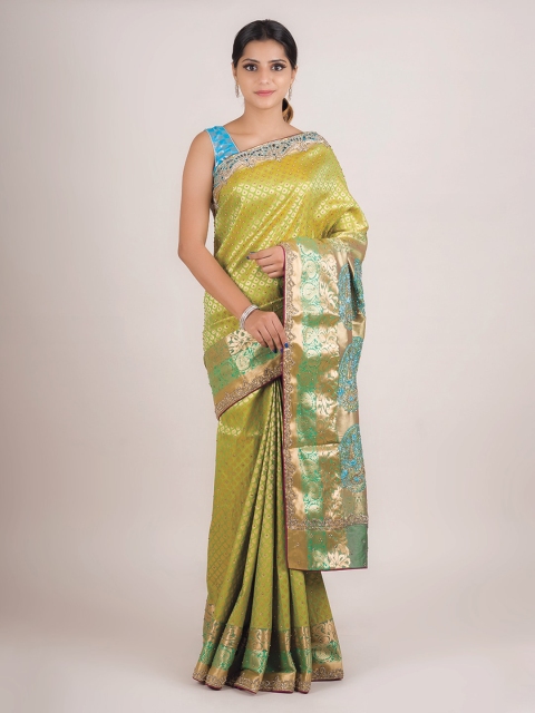 

Pothys Green Woven Design Pure Georgette Saree