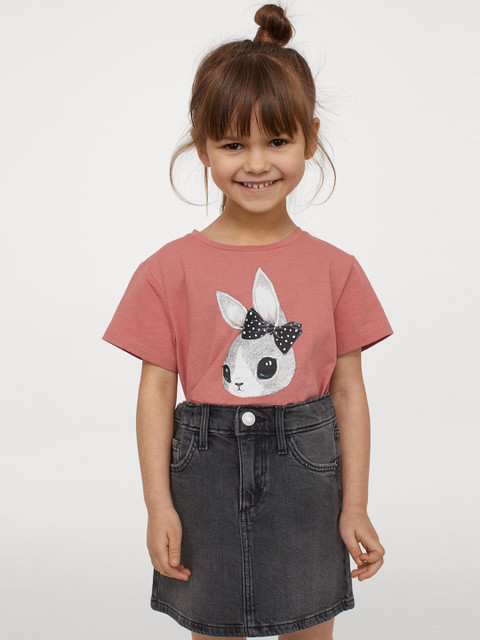 

H&M Girls Pink Printed T-shirt