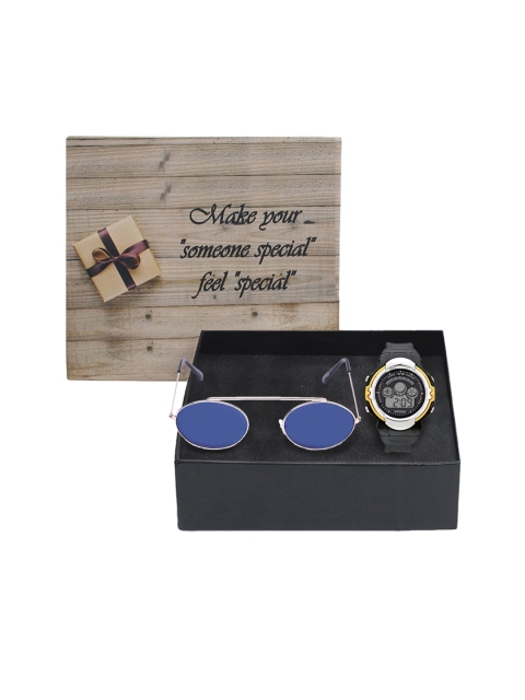 

Fantasy World Unisex Kids Yellow & Blue Watch & Sunglass Gift Set FWGiftset147-5716405-02-01