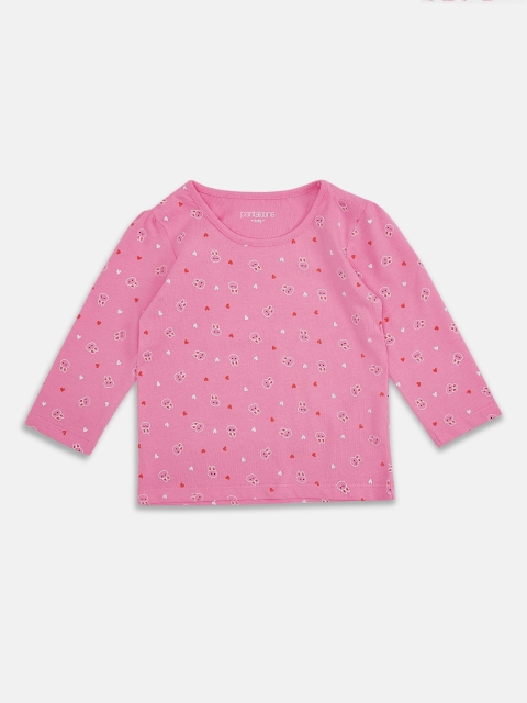 

Pantaloons Baby Girls Pink Printed V-Neck T-shirt