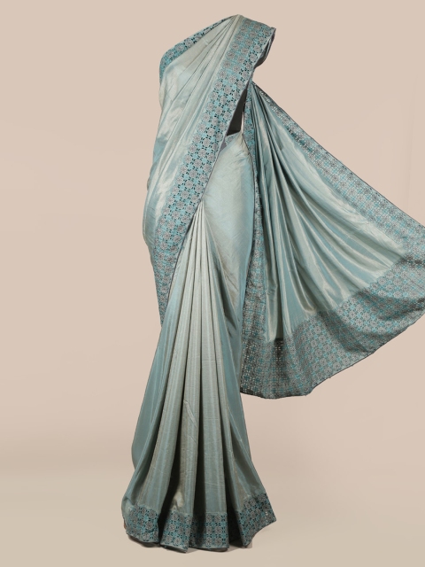 

Pothys Blue Solid Art Silk Saree
