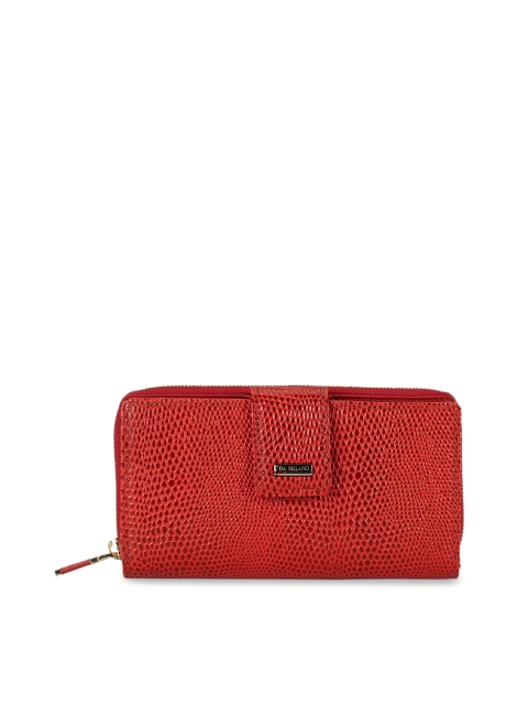 

Da Milano Women Red Textured Zip Around Wallet