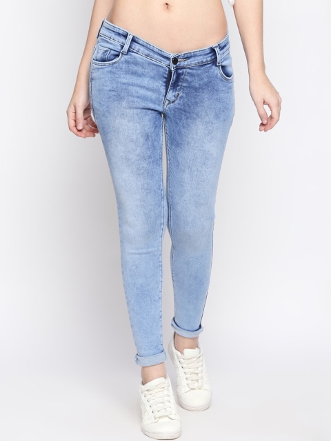 

PURPLE WATER Women Blue Slim Fit High-Rise Clean Look Jeans