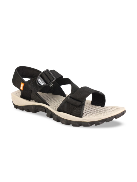 

Vento Men Black & Cream-coloured Solid Sports Sandals