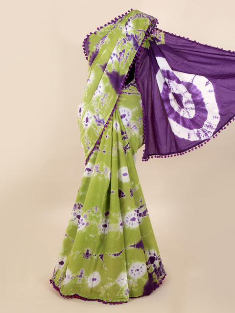 

Pothys Green Dyed Pure Cotton Saree