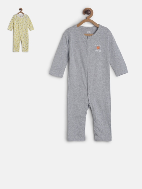 

MINI KLUB Infants Girls Pack Of 2 Cotton Rompers, Grey