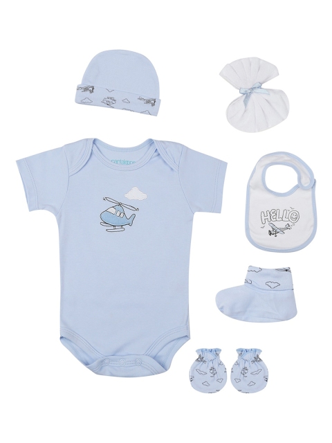 

Pantaloons Baby Boys Blue Printed Baby Care Set