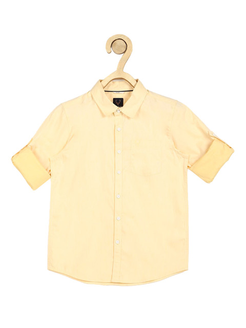 

Allen Solly Junior Boys Yellow Slim Fit Solid Casual Shirt