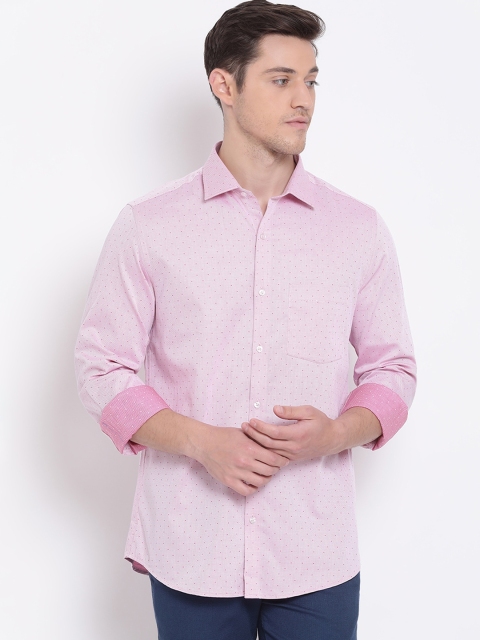 

Turtle Men Pink Slim Fit Self Design Giza Cotton Casual Shirt