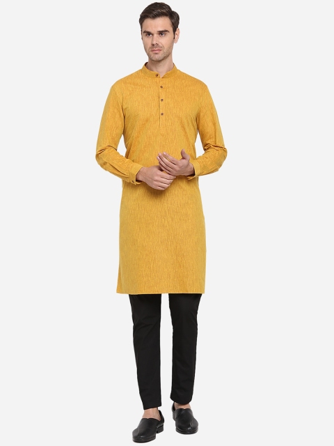 

Modi Kurta Men Yellow Solid Kurta