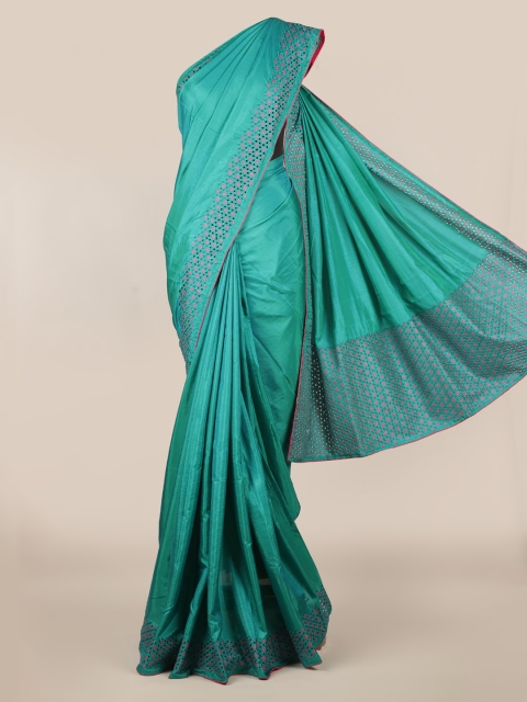 

Pothys Green Solid Art Silk Saree