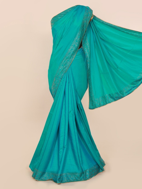 

Pothys Green Solid Art Silk Saree