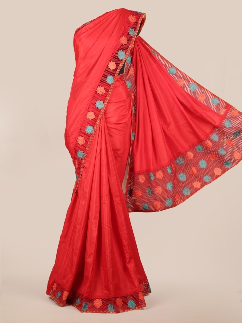 

Pothys Red Solid Art Silk Saree