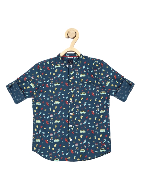 

Allen Solly Junior Boys Navy Blue Regular Fit Printed Casual Shirt